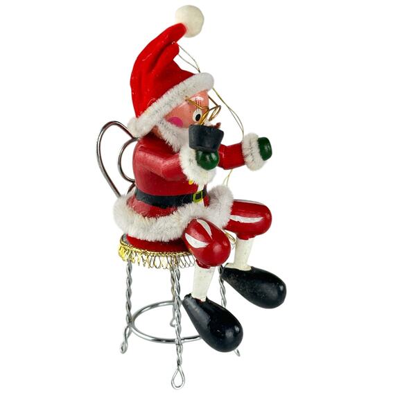 Vintage Jolly St Nick Holiday Memories Collector Santa Ornament Handmade - Picture 6 of 8